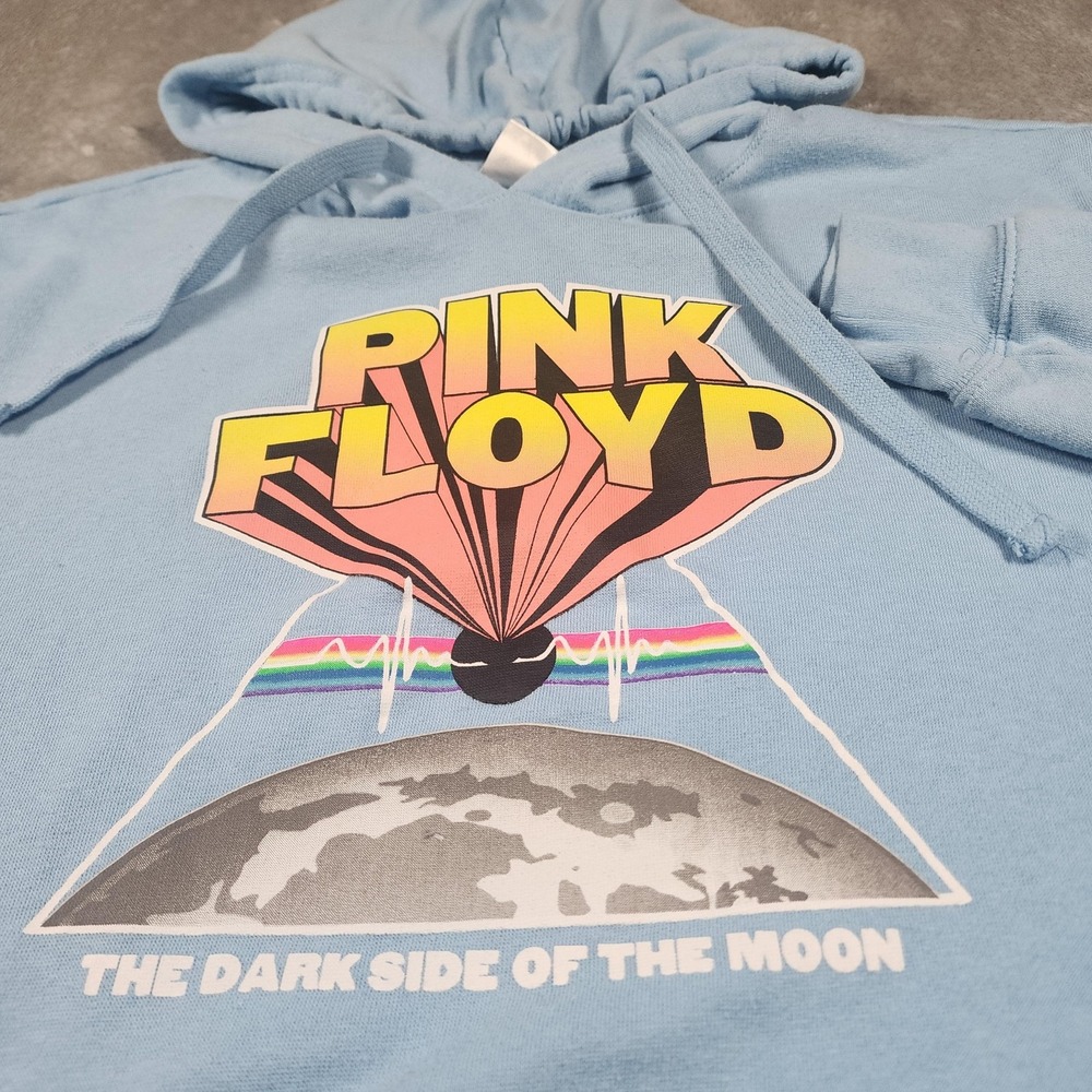Pink Floyd Hoodie Sweatshirt Mens Large Blue Dark Side Of The‎ Moon Band Fleece